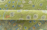Custom Made Traditional Floral Design Green And Blue Hand Tufted wool Area Rug