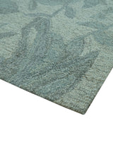 Custom Made Traditional Floral Design Silver And Blue Hand Tufted Wool Area Rug