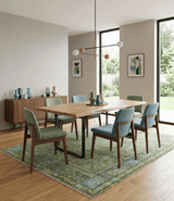 Custom Made Traditional Floral Green and Aqua Hand Knotted wool area rug