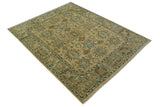Custom Made Traditional Geometrical Design Peach And Silver Hand Knotted wool area rug