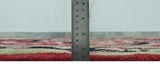Custom Made Traditional Heriz Maroon, Olive and Black Floral Hand Knotted wool Rug