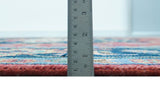Custom Made Traditional Heriz Red And Blue Hand Knotted Wool Rug