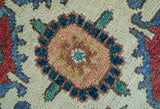 Custom Made Traditional Heriz Red And Blue Hand Knotted Wool Rug