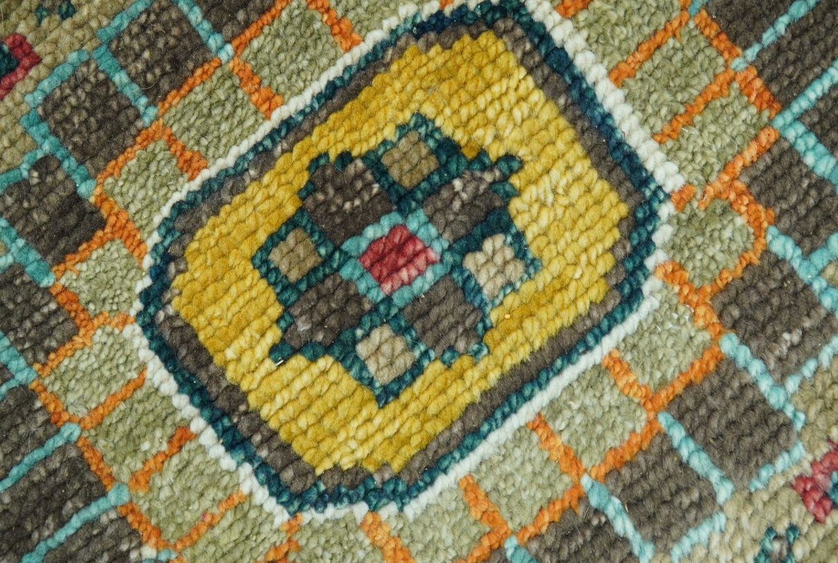 Custom Made Traditional Motifs Design Rust And Ivory Hand Knotted Wool Rug