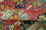 Custom Made Traditional Motifs Design Rust And Ivory Hand Knotted Wool Rug