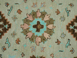 Custom Made Traditional Oriental Design Beige And Brown Hand-Tufted Wool Area Rug