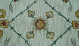 Custom Made Traditional Oriental Design Beige And Ivory Hand-Tufted Wool Area Rug