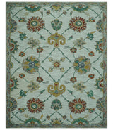 Custom Made Traditional Oriental Design Beige And Ivory Hand-Tufted Wool Area Rug