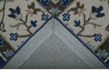 Custom Made Traditional Oriental Design Blue And Beige Hand-Tufted Wool Area Rug