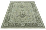 Custom Made Traditional Oriental Design Earthy Beige Hand-Tufted Wool Area Rug