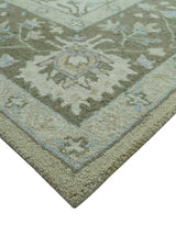 Custom Made Traditional Oriental Design Earthy Beige Hand-Tufted Wool Area Rug
