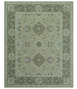 Custom Made Traditional Oriental Design Earthy Beige Hand-Tufted Wool Area Rug