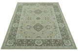Custom Made Traditional Oriental Design Earthy Beige Hand-Tufted Wool Area Rug-Area Rug-Parc Decor