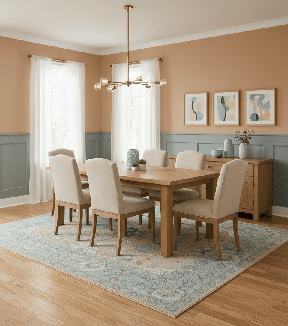 Custom Made Traditional Oriental Design Pink And Blue Hand Tufted Wool Area Rug