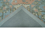 Custom Made Traditional Oriental Design Pink And Blue Hand Tufted Wool Area Rug