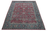 Custom Made Traditional Oriental Design Red And Blue Hand Knotted Wool Area Rug