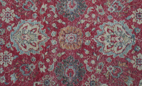 Custom Made Traditional Oriental Design Red And Blue Hand Knotted Wool Area Rug