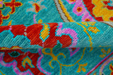 Custom Made Traditional Oriental Design Teal Hand Knotted Wool Area Rug