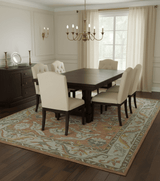 Custom Made Traditional Oriental Rust And Ivory Hand Tufted Wool Area Rug