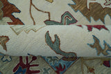 Custom Made Traditional Oushak Blue And Beige Hand Tufted Wool Rug
