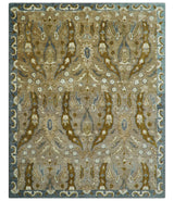 Custom Made Traditional Oushak Brown Hand Tufted Wool Area Rug