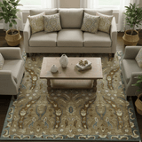 Custom Made Traditional Oushak Brown Hand Tufted Wool Area Rug