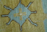 Custom Made Traditional Oushak Design Blue Hand Knotted Wool Area Rug
