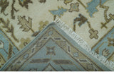 Custom Made Traditional Oushak Design Blue Hand Knotted Wool Area Rug