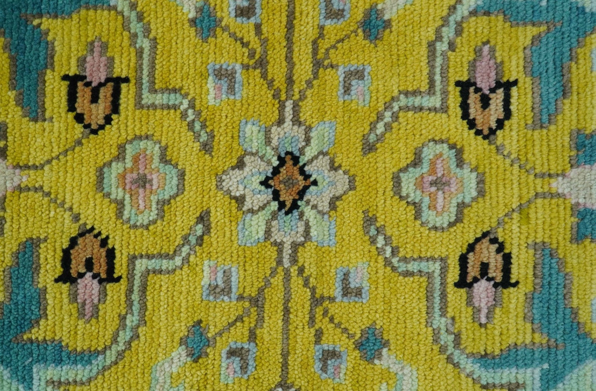 Custom Made Traditional Oushak Design mustard Hand Knotted Wool Area Rug