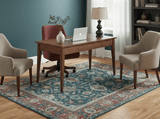 Custom Made Traditional Oushak Design Teal Hand Tufted Wool Rug