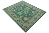 Custom Made Traditional Oushak Green Hand Tufted Wool Area Rug