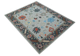 Custom Made Traditional Oushak Silver Hand Tufted Wool Area Rug