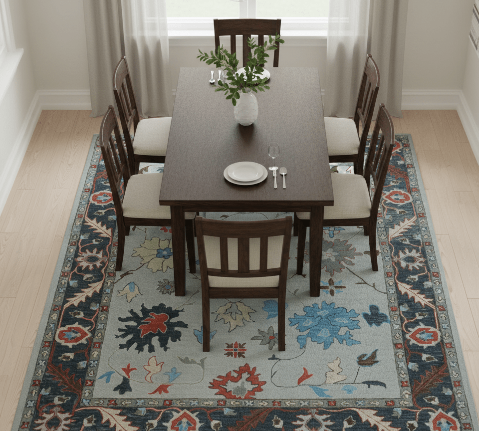 Custom Made Traditional Oushak Silver Hand Tufted Wool Area Rug