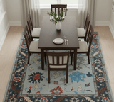 Custom Made Traditional Oushak Silver Hand Tufted Wool Area Rug
