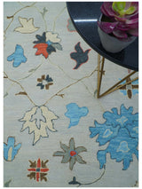 Custom Made Traditional Oushak Silver Hand Tufted Wool Area Rug