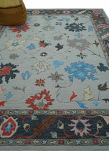 Custom Made Traditional Oushak Silver Hand Tufted Wool Area Rug