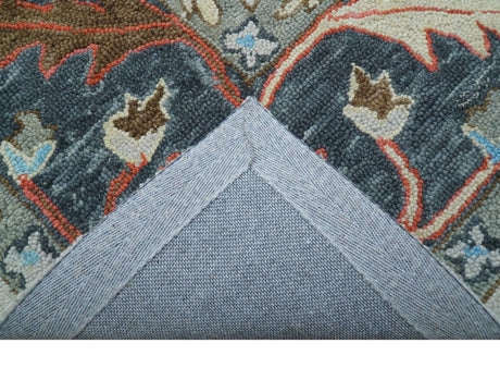 Custom Made Traditional Oushak Silver Hand Tufted Wool Area Rug