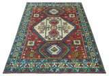 Custom Made Traditional Persian Design Red And Ivory Hand Knotted Wool Rug