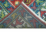 Custom Made Traditional Persian Design Red And Ivory Hand Knotted Wool Rug