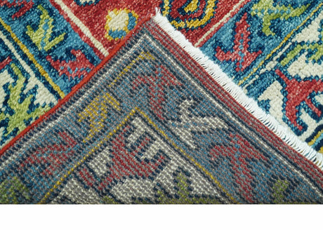 Custom Made Traditional Persian Design Red And Ivory Hand Knotted Wool Rug