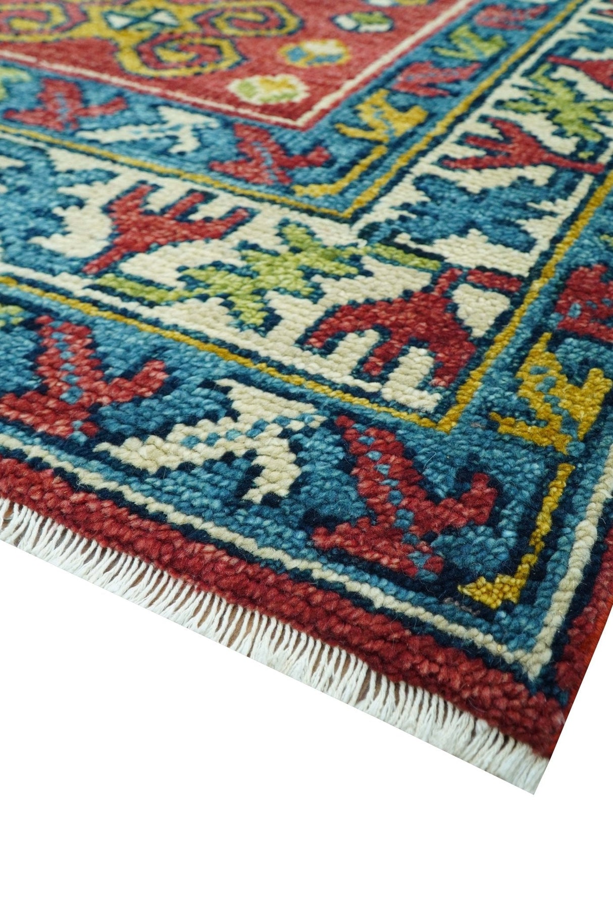 Custom Made Traditional Persian Design Red And Ivory Hand Knotted Wool Rug