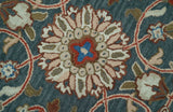 Custom Made Traditional Persian Design Silver, Blue And Rust Hand Tufted Wool Area Rug