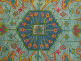 Custom Made Traditional Serapi Design Blue And Yellow Hand Tufted Wool Rug