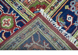 Custom Made Traditional Serapi Rust And Blue Hand Knotted wool area rug