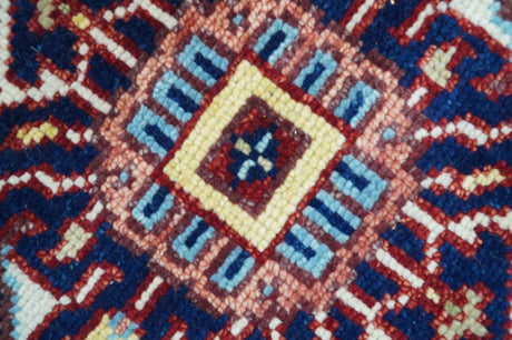 Custom Made Traditional Serapi Rust And Blue Hand Knotted wool area rug