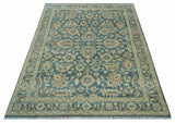 Custom Made Traditional Teal Oushak Hand Knotted Wool Rug