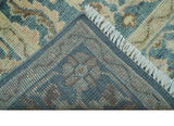 Custom Made Traditional Teal Oushak Hand Knotted Wool Rug
