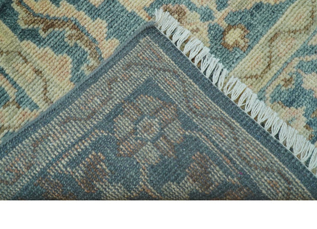 Custom Made Traditional Teal Oushak Hand Knotted Wool Rug