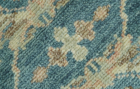Custom Made Traditional Teal Oushak Hand Knotted Wool Rug