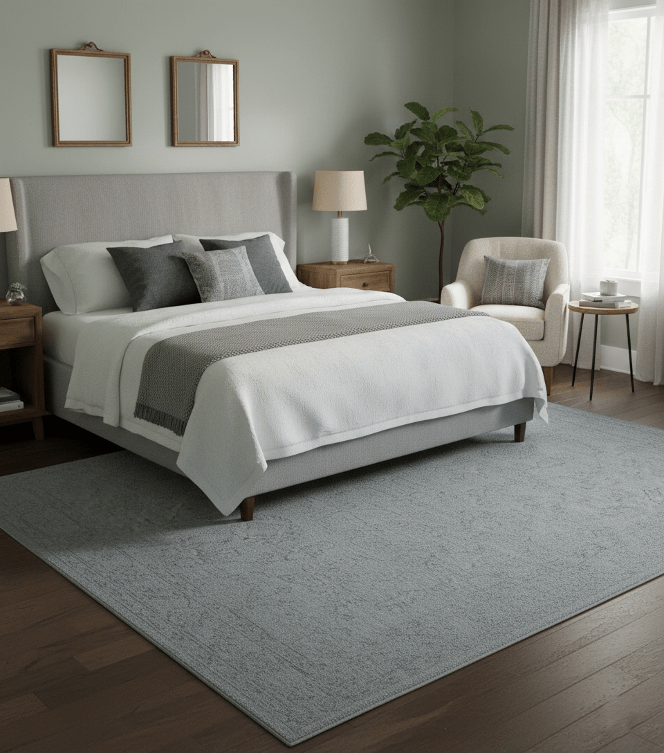 Custom Made Traditional Transitional Gray Hand Tufted wool rug